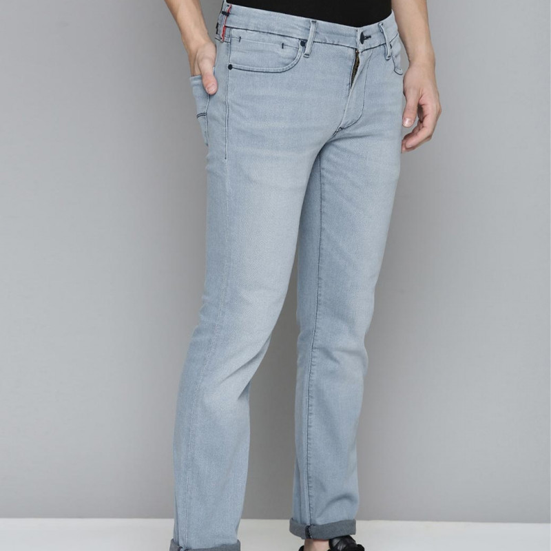 Men Blue Light Fade Stretchable Jeans