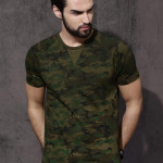 Men Olive Green Round Neck T-shirt