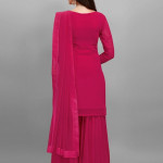 Embroidered semi-stitched dress material